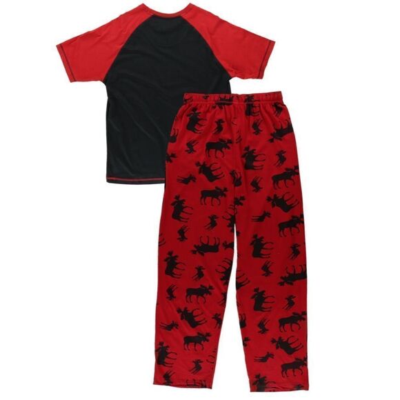 LAZY ONE Men’s Moose Red and Black Pajamas Set Sz M - Picture 3 of 11